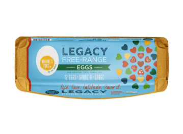 Carton of Nature's Yoke Legacy Free-Range Eggs